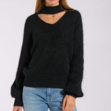 Knitted Sweaters Casual Soft Fluffy Pullovers Jumpers