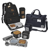 Weekender Bundle: ODG Day Away Tote Bag TM (Black), ODG Dine Away Set (Small Dogs) (Black) and Weekender Backpack