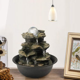 Spinning Orb Cascading Tabletop Fountain