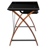 Black Glass L-Shape Computer Desk