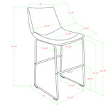 30" Faux Leather Bar Stool (2 pack)
