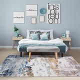 Modern Blues Contemporary Area Rug