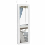 Wall Door Mounted Mirrored Jewelry Cabinet Storage Organizer