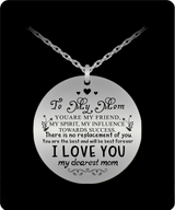 To My Mom Necklace - I Love You My Dearest Mom