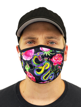 Snakes and Roses Face Mask With Filter Pocket
