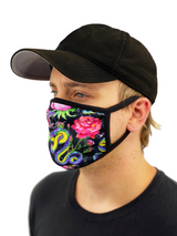 Snakes and Roses Face Mask With Filter Pocket
