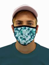 Teal Camo Face Mask With Filter Pocket