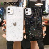 LOVECOM Shining Star & Moon Phone Case For iPhone 11 Pro Max XR XS Max 6 6S 7 8 Plus X Glitter Soft Epoxy Back Cover For SE 2020