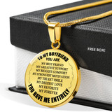 To My Boyfriend Luxury Necklace: Necklace For Boyfriend, Valentine Gift For Boyfriend  548BG