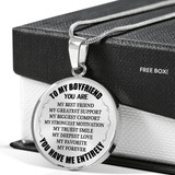 To My Boyfriend Luxury Necklace: Necklace For Boyfriend, Valentine Gift For Boyfriend  548BG