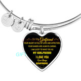 To my girlfriend: Gift Ideas for girlfriend, girlfriend bangle, to my girlfriend bangle, beautiful girlfriend bangle, best gifts for girlfriend, birthday gifts for girlfriend, boyfriend and girlfriend bangle 765fHgb