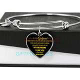 To my girlfriend: Gift Ideas for girlfriend, girlfriend bangle, to my girlfriend bangle, beautiful girlfriend bangle, best gifts for girlfriend, birthday gifts for girlfriend, boyfriend and girlfriend bangle 765fHgb
