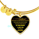 To my girlfriend: Gift Ideas for girlfriend, girlfriend bangle, to my girlfriend bangle, beautiful girlfriend bangle, best gifts for girlfriend, birthday gifts for girlfriend, boyfriend and girlfriend bangle 765fHgb
