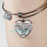 To my girlfriend: Gift Ideas for girlfriend, girlfriend bangle, to my girlfriend bangle, beautiful girlfriend bangle, best gifts for girlfriend, birthday gifts for girlfriend, boyfriend and girlfriend bangle 765fHbb