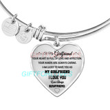 To my girlfriend: Gift Ideas for girlfriend, girlfriend bangle, to my girlfriend bangle, beautiful girlfriend bangle, best gifts for girlfriend, birthday gifts for girlfriend, boyfriend and girlfriend bangle 765fHbb