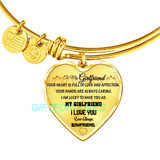 To my girlfriend: Gift Ideas for girlfriend, girlfriend bangle, to my girlfriend bangle, beautiful girlfriend bangle, best gifts for girlfriend, birthday gifts for girlfriend, boyfriend and girlfriend bangle 765fHbb