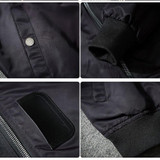 Men's autumn, spring black bomber jacket with bird and dragon pattern