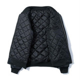 Men's autumn, spring black bomber jacket with pattern