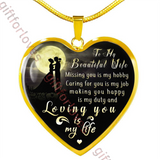 To My Wife: birthday gift for wife, luxury necklace for wife, special necklace for wife from husband, amazing wife gift, husband and wife necklace 213whg