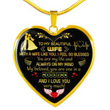 To my wife: Gift Ideas for wife, beautiful wife necklace, wife necklace, to my wife necklace, best gifts for wife, birthday gifts for wife, husband and wife necklace 936fwgn