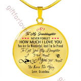 To my granddaughter: birthday gift for granddaughter,grandma and granddaughter necklace luxury necklace for daughter, best granddaughter gift 201grdm