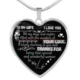 To my wife: Gift Ideas for wife, beautiful wife necklace, wife necklace, to my wife necklace, best gifts for wife, birthday gifts for wife, husband and wife necklace 801fwsn