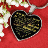 To my wife: Gift Ideas for wife, beautiful wife necklace, wife necklace, to my wife necklace, best gifts for wife, birthday gifts for wife, husband and wife necklace 801fwgn