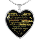 To my wife: Gift Ideas for wife, beautiful wife necklace, wife necklace, to my wife necklace, best gifts for wife, birthday gifts for wife, husband and wife necklace 801fwgn
