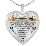 To my wife: Gift Ideas for wife, beautiful wife necklace, wife necklace, to my wife necklace, best gifts for wife, birthday gifts for wife, husband and wife necklace 787fwbn