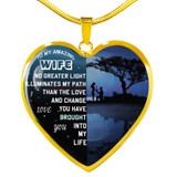To my wife: Gift Ideas for wife, beautiful wife necklace, wife necklace, to my wife necklace, best gifts for wife, birthday gifts for wife, husband and wife necklace 785fwsn