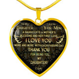 To my daughter: Gift Ideas for daughter, daughter necklace, to my daughter necklace, best gifts for daughter, birthday gifts for daughter, father and daughter necklace, daughter necklace from parents, 750fdgn
