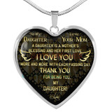 To my daughter: Gift Ideas for daughter, daughter necklace, to my daughter necklace, best gifts for daughter, birthday gifts for daughter, father and daughter necklace, daughter necklace from parents, 750fdgn
