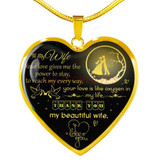 To my wife: Gift Ideas for wife, beautiful wife necklace, wife necklace, to my wife necklace, best gifts for wife, birthday gifts for wife, husband and wife necklace 657fwgn