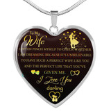 To my wife: Gift Ideas for wife, beautiful wife necklace, wife necklace, to my wife necklace, best gifts for wife, birthday gifts for wife, husband and wife necklace 655fwgn