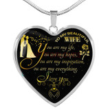 To my wife: amazing wife necklace, wife necklace,to my gorgeous wife, to my wife necklace, birthday gifts for wife, best gifts for wife, gearbubble wife necklace, to my future wife, birthday gifts for her 480fwgn