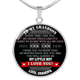 To my grandson:Birthday gift ideas for grandson, Grandson necklace from parents, Grandson necklace, to my grandson necklace, best gifts for grandson, birthday gifts for grandson, special grandson necklace,  894fSsn