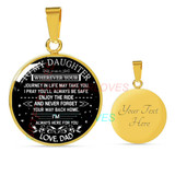 To my daughter: Birthday gift ideas for daughter, daughter necklace, to my daughter necklace, best gifts for daughter, birthday gifts for daughter, father and daughter necklace, daughter necklace from parents,  889fdsn