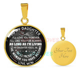 To my daughter: Birthday gift ideas for daughter, daughter necklace, to my daughter necklace, best gifts for daughter, birthday gifts for daughter, father and daughter necklace, daughter necklace from parents,  860fdsn