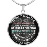 To my daughter: Birthday gift ideas for daughter, daughter necklace, to my daughter necklace, best gifts for daughter, birthday gifts for daughter, father and daughter necklace, daughter necklace from parents,  860fdsn