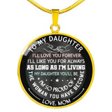 To my daughter: Birthday gift ideas for daughter, daughter necklace, to my daughter necklace, best gifts for daughter, birthday gifts for daughter, father and daughter necklace, daughter necklace from parents,  860fdsn