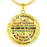 To my grandson:Birthday gift ideas for grandson, Grandson necklace from parents, Grandson necklace, to my grandson necklace, best gifts for grandson, birthday gifts for grandson, special grandson necklace,  859fSbn
