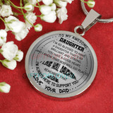 To my daughter: Birthday gift ideas for daughter, daughter necklace, to my daughter necklace, best gifts for daughter, birthday gifts for daughter, father and daughter necklace, daughter necklace from parents,  856fdbn