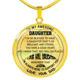 To my daughter: Birthday gift ideas for daughter, daughter necklace, to my daughter necklace, best gifts for daughter, birthday gifts for daughter, father and daughter necklace, daughter necklace from parents,  856fdbn