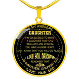 To my daughter: Birthday gift ideas for daughter, daughter necklace, to my daughter necklace, best gifts for daughter, birthday gifts for daughter, father and daughter necklace, daughter necklace from parents,  856fdgn