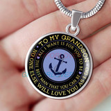 To my grandson:Birthday gift ideas for grandson, Grandson necklace from parents, Grandson necklace, to my grandson necklace, best gifts for grandson, birthday gifts for grandson, special grandson necklace,  819fSgn