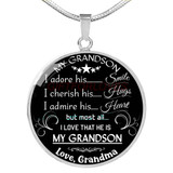 To my grandson: Grandson necklace, to my grandson necklace, best gifts for grandson, birthday gifts for grandson, grandmother and grandson necklace, special grandson necklace  469fSsn