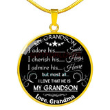 To my grandson: Grandson necklace, to my grandson necklace, best gifts for grandson, birthday gifts for grandson, grandmother and grandson necklace, special grandson necklace  469fSsn
