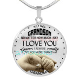 To my grandson: Grandson necklace, to my grandson necklace, best gifts for grandson, birthday gifts for grandson, grandmother and grandson necklace, special grandson necklace  461fSbn