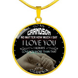 To my grandson: Grandson necklace, to my grandson necklace, best gifts for grandson, birthday gifts for grandson, grandmother and grandson necklace, special grandson necklace  461fSsn