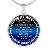 To my wife: Gift for Christmas 2018, Christmas gift ideas for wife, beautiful wife necklace, wife necklace, to my wife necklace, best gifts for wife, birthday gifts for wife, husband and wife necklace 795